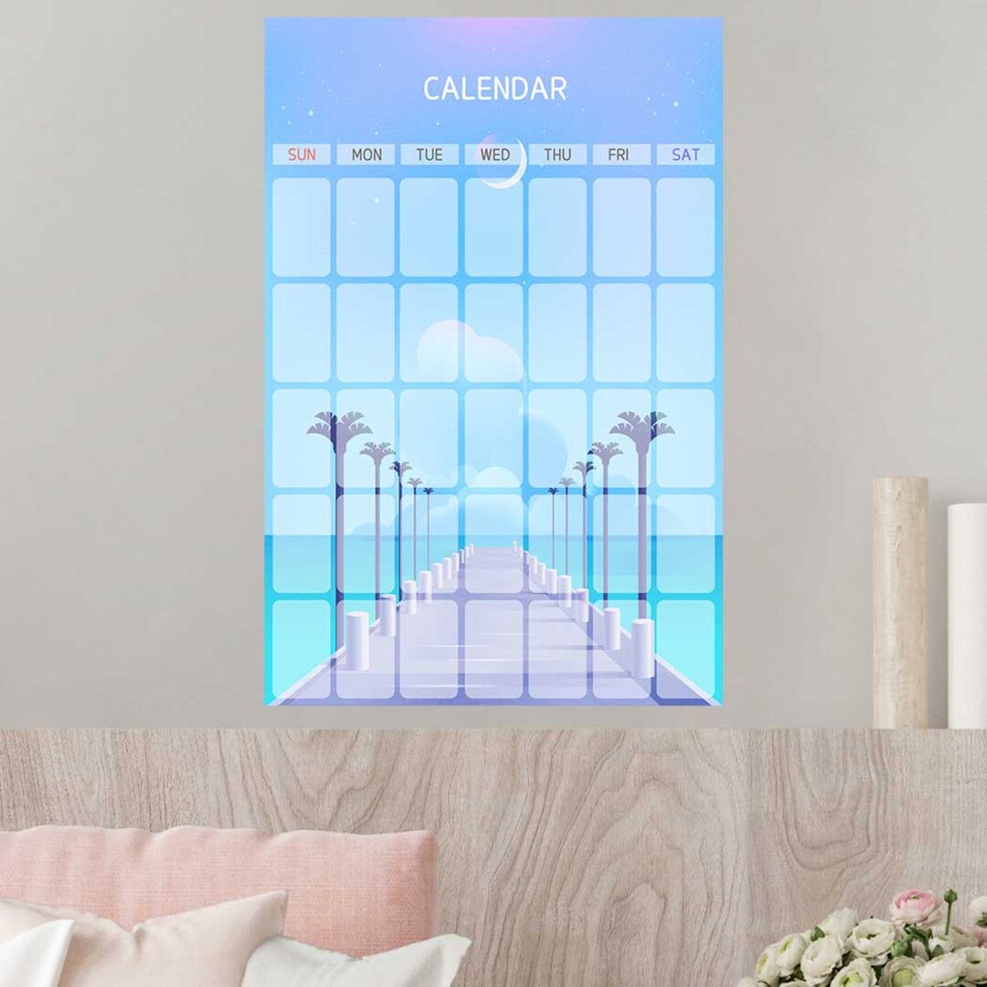 Dry Erase Calendar Peel & Stick Wall Decals, Decal Dry Erase BMS0118 Etsy