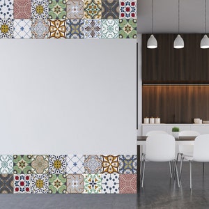 Decorative Tiles Stickers Tomar Pack of 16 tiles Tile Decals Art for Walls Kitchen backsplash Bathroom image 3