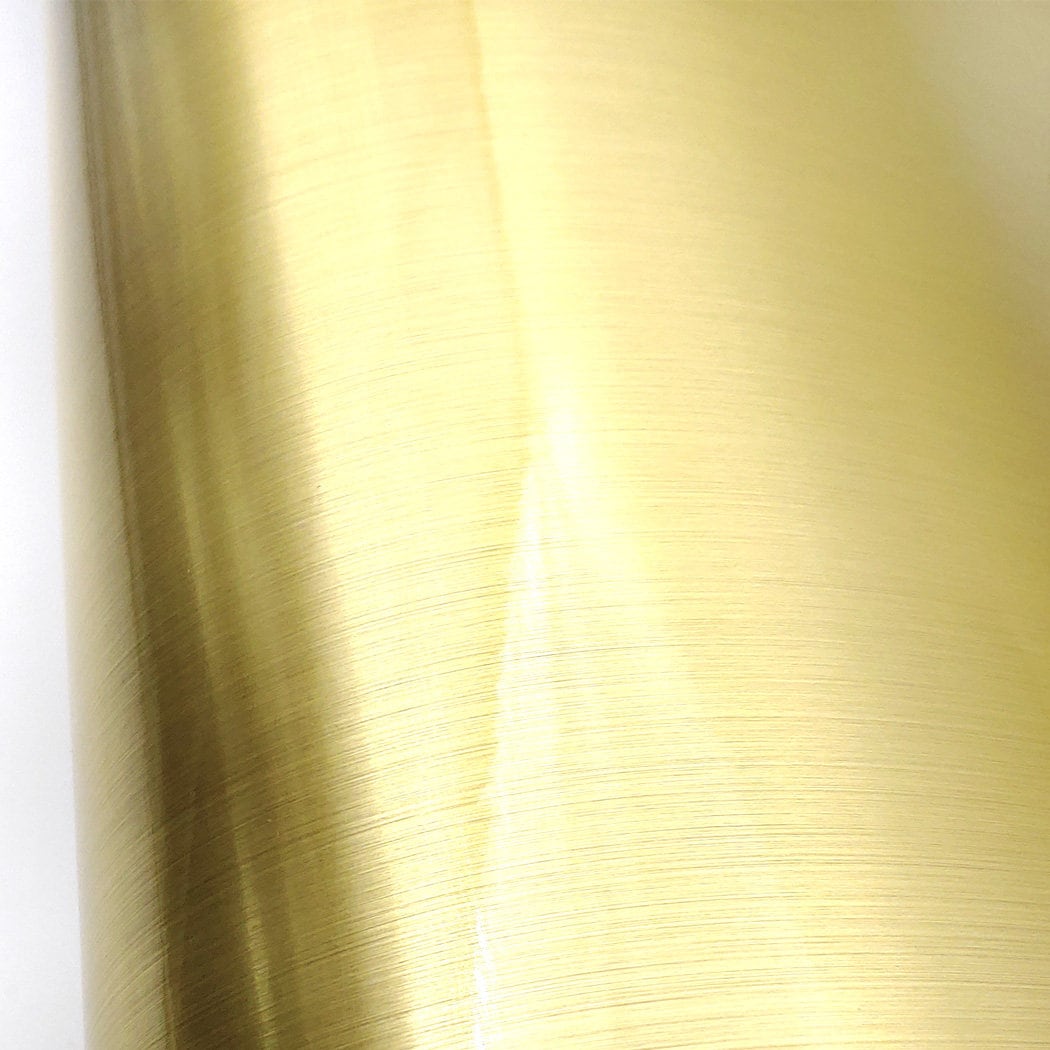 Brushed Metal Look Contact Paper Film Gold, Metallic Gloss Shelf