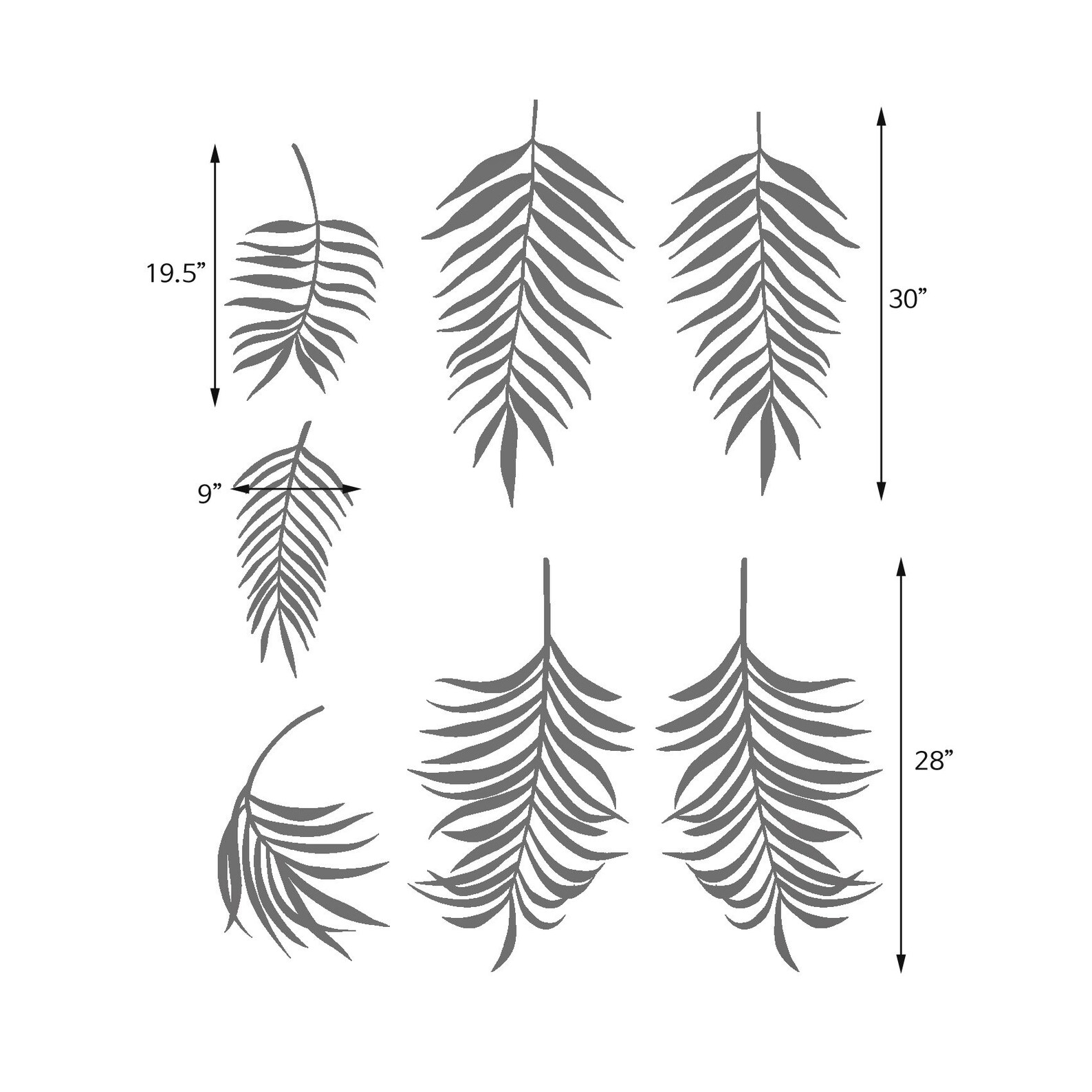 Palm Leaves Wall Vinyl Decal for Home Decor Etsy