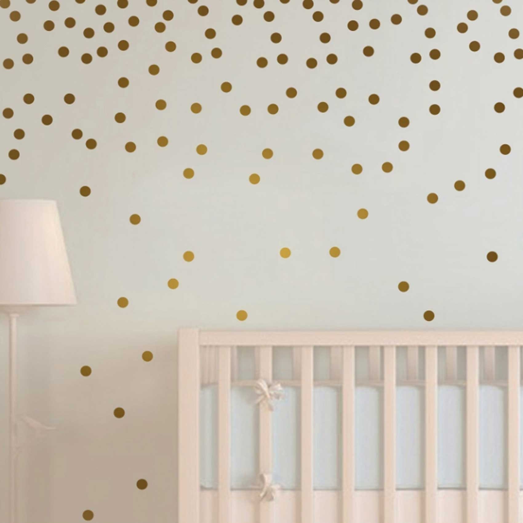 Gold Metallic Wall Vinyl Decal Dots 2inch 216 Decals Peel Etsy