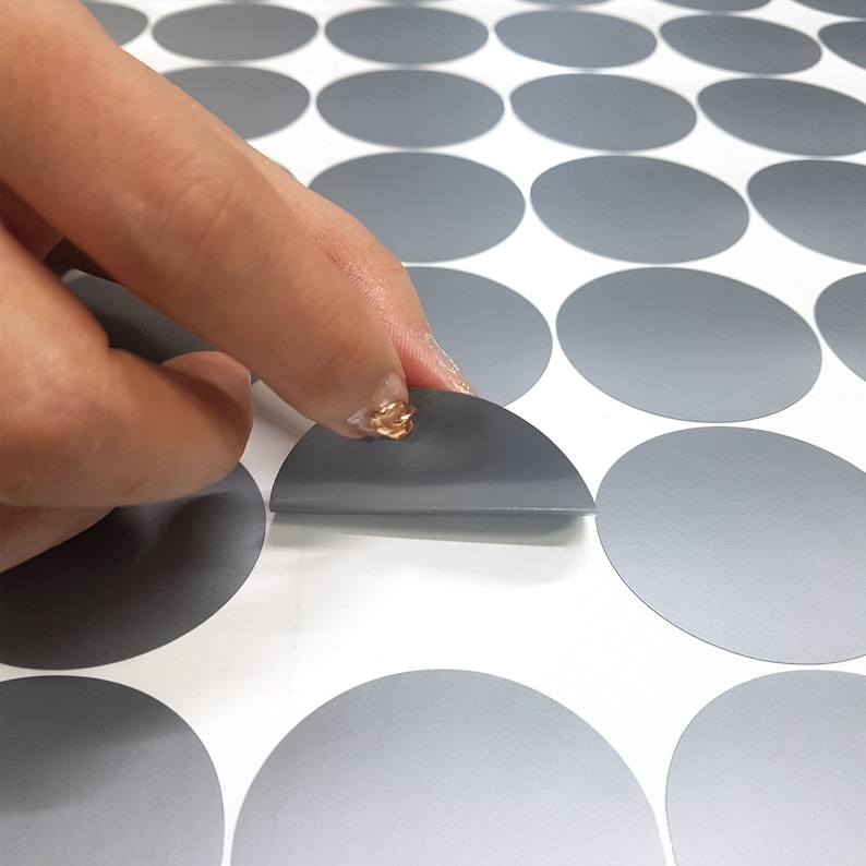 Silver Metallic Wall Vinyl Decal Dots 2inch 216 Decals Etsy