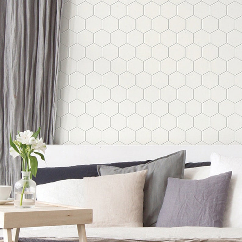 Peel and Stick Pvc Foaming Wallpaper Hexagon Tile Ambila for - Etsy