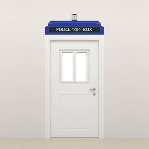 Dr Who Tardis Police Call Box Door Topper, Peel and Stick Fabric Decal