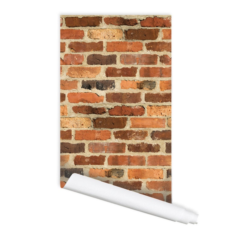 Old Red Brick Wall Pattern 01 L Stick Repositionable - Old Red Brick Wallpaper Old Red Brick Wall Pattern 01 L Stick Repositionable - Old Red Brick Wallpaper