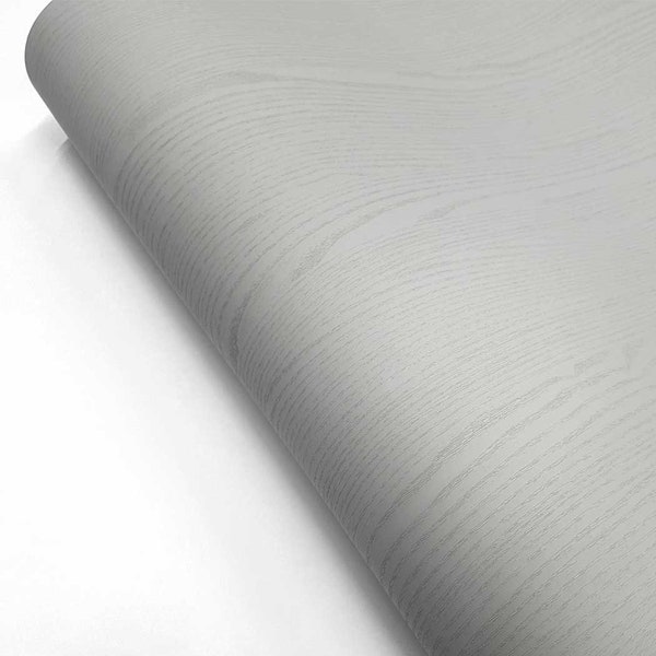 Matte Gray Wallpaper Painted Look Wood Grain Self Adhesive Paper for Cabinets Kitchen Furniture Countertop