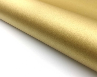 Brushed Metal Look Interior film - Gold, 24" x 78.7" - Self Adhesive Peel and Stick Metallic Gloss films for Kitchen Cabinet