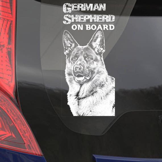 Car Window Sticker German Shepherd Clear Vinyl Decal on Board for Art Print Dog Sign Etsy Canada