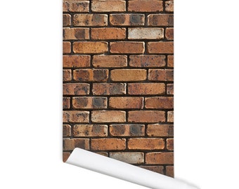 Brickwork Pattern Lublin Self adhesive Peel and Stick Repositionable Fabric Wallpaper