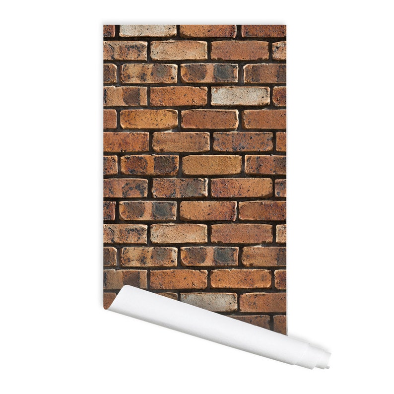 Brickwork Pattern Lublin Self adhesive Peel and Stick Repositionable Fabric Wallpaper image 1