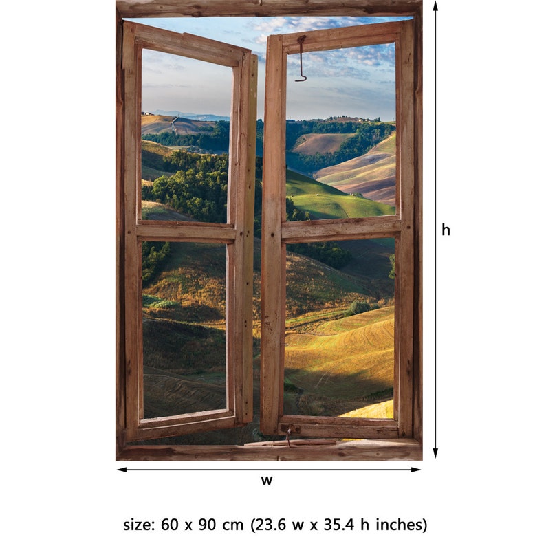 Window Wall Mural Countryside Landscape Peel and Stick Fabric Etsy UK