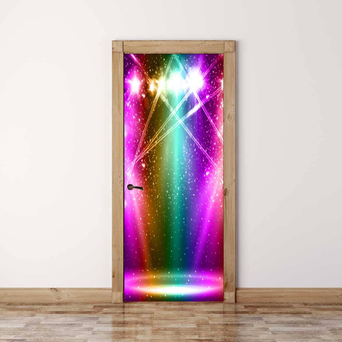 Door Mural Stage spotlight Self Adhesive Fabric Door Wrap Etsy