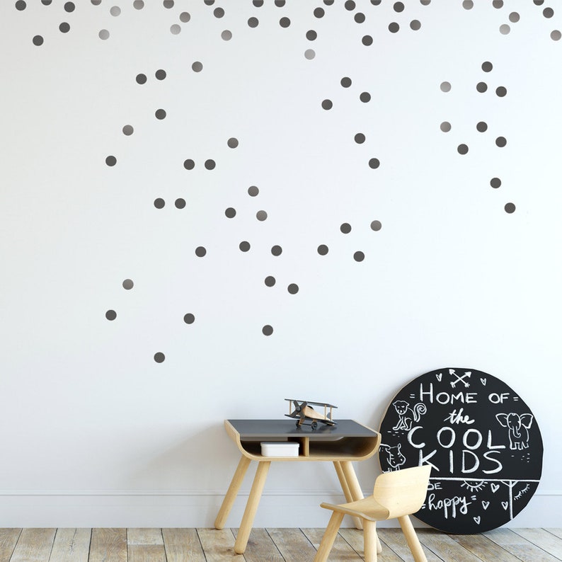 Silver Metallic Wall Vinyl Decal Dots 2inch 216 Decals Etsy