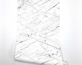 Matte White Marble Interior film Granite Look Damoh - 24" x 78.7" Roll - Peel & Stick Decorative Film Renovated Waterproof