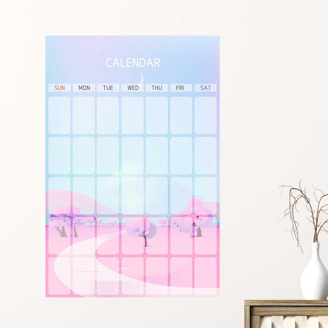 Dry Erase Calendar Peel & Stick Wall Decals, Decal Dry Erase BMS0116 Etsy