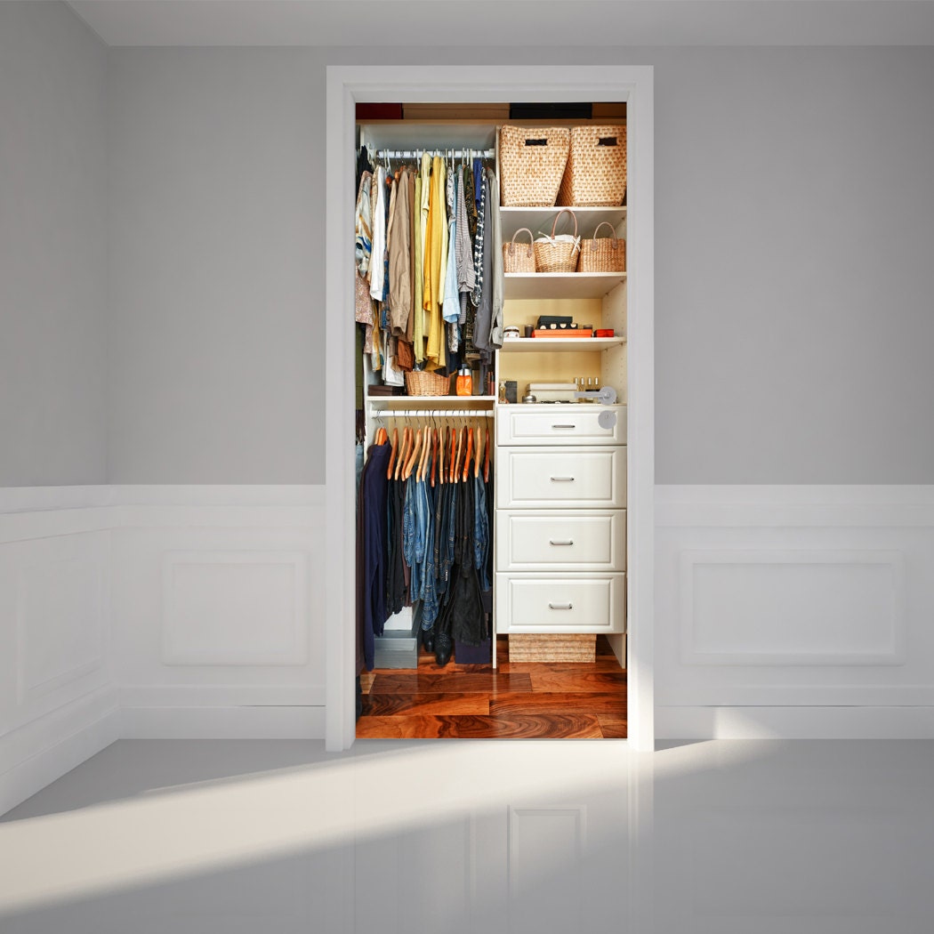 Door Wall Sticker Closet Peel & Stick Repositionable Fabric Etsy