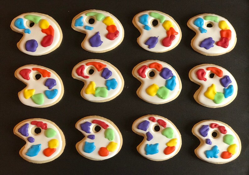 ART PAINT PALETTE x12 cookies arts & Crafts themed birthday Etsy