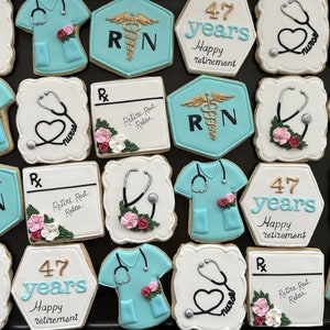 MEDICAL science DOCTOR NURSE x12 inspired vanilla sugar cookies   - lab scientist - hospital- retirement party - doctor - thank you -