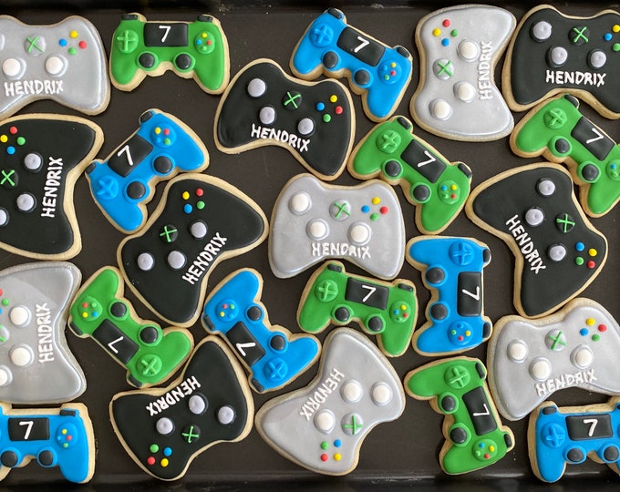 Video Game Controller Cookies: Xbox/PS4 Birthday Party Favors (Set of 12)
