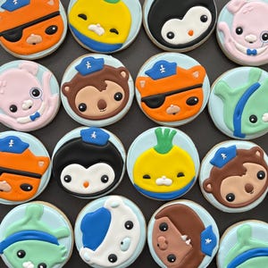 ocean creatures x12 under the sea inspired themed cookies - birthday party - favors - under the sea - boy and girls - baby shower