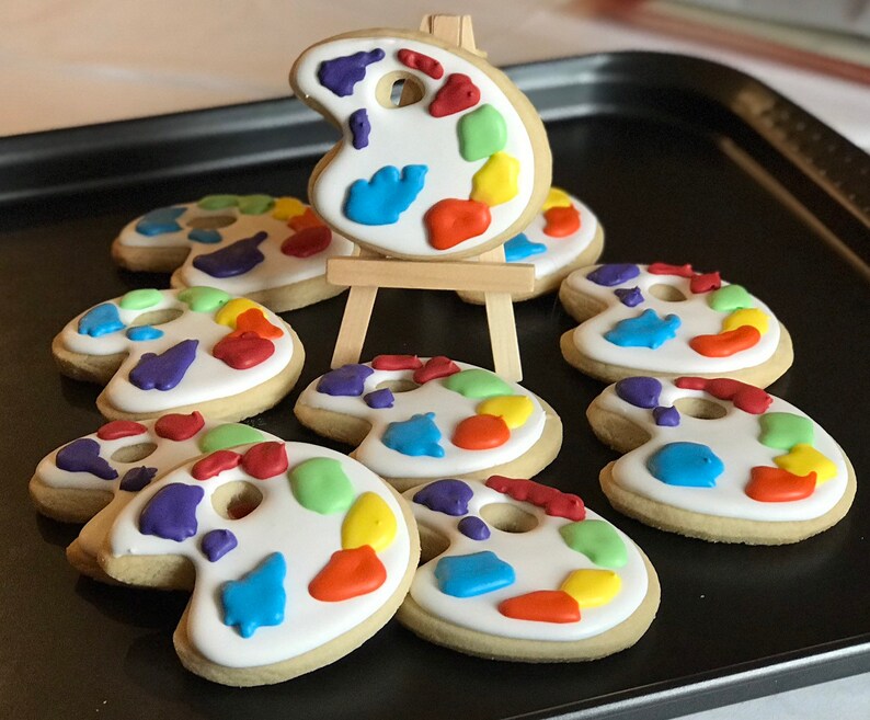 ART PAINT PALETTE x12 cookies arts & Crafts themed birthday Etsy