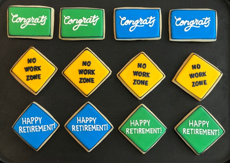 RETIREMENT party cookies x12 favors no work zone Etsy