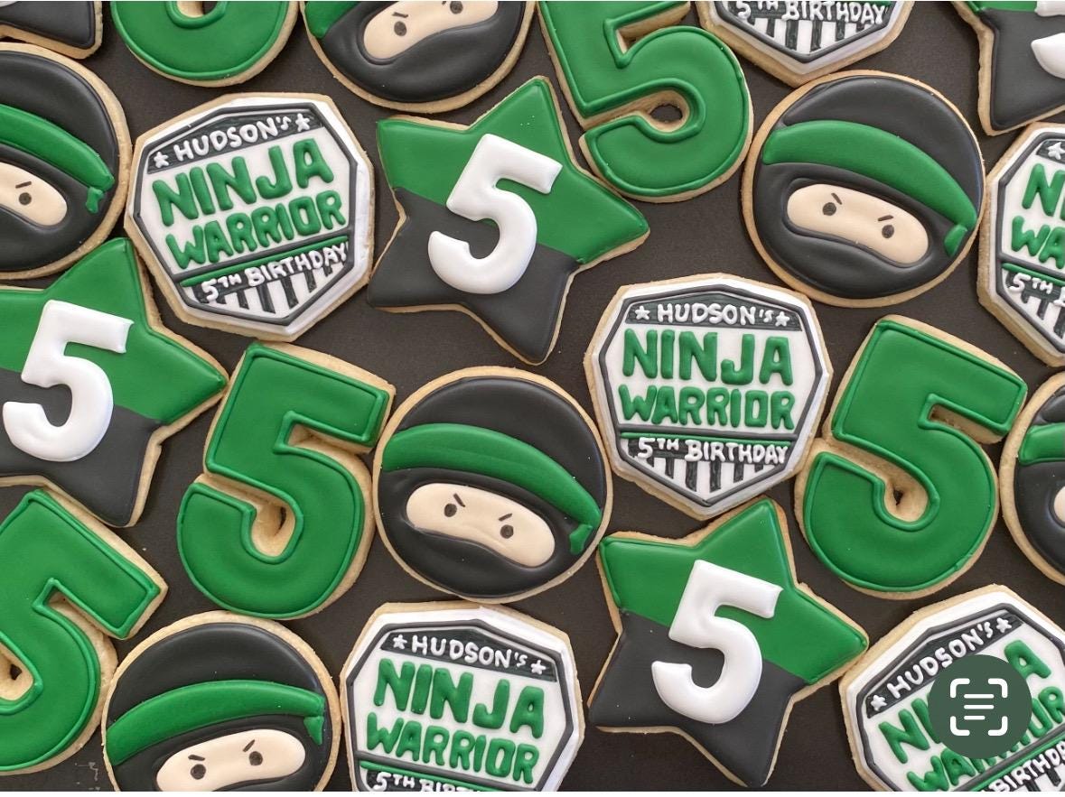 kuki様オーダー Ninja Warrior Birthday Cookies: Personalized Party Favors - Etsy