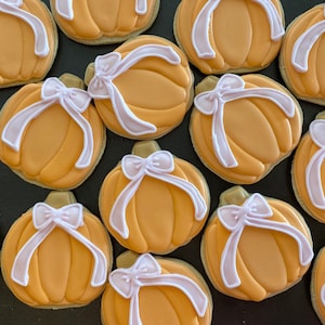 Thanksgiving Pumpkin Sugar Cookies - Fall Party Favors (Set of 12)