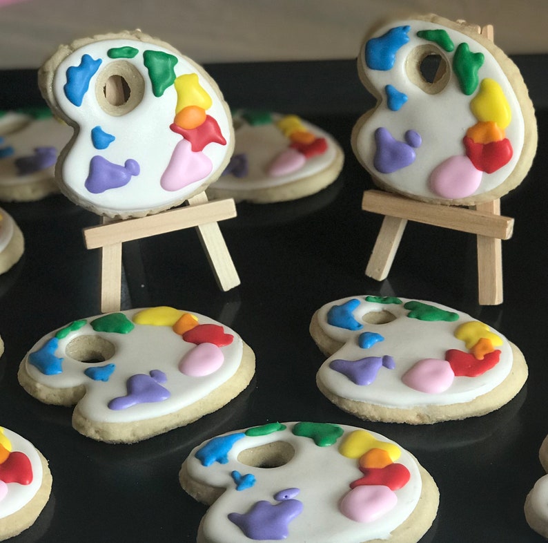 ART PAINT PALETTE x12 cookies arts & Crafts themed birthday Etsy