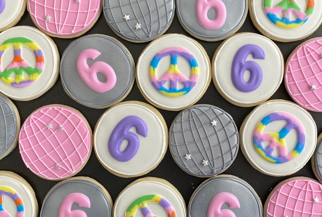Retro Disco Theme Vanilla Sugar Cookies: Birthday Party Favors - Etsy