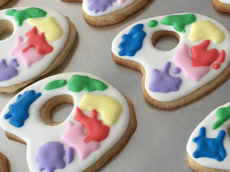 ART PAINT PALETTE x12 cookies arts & Crafts themed birthday Etsy