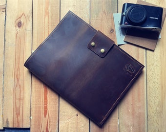 Personalized Leather iPad Case: Pro Air Mini 7.9 11 13 inch Sleeve Tablet Cover