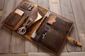 Personalized Leather Portfolio: Padfolio Case A4 Document Organizer