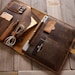 Leather Portfolio, Personalized Leather Organizer, Document Holder for Women, Leather Folder Folio for Men, A4 Padfolio Pouch Travel Case 
