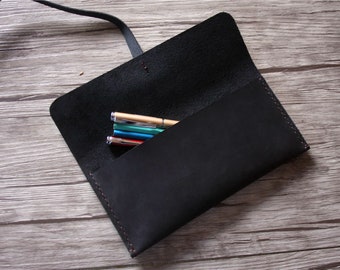 Leather Pencil Case, Personalized Pen Holder, Custom Leather Pencil Bag, Handmade Pen Pouch