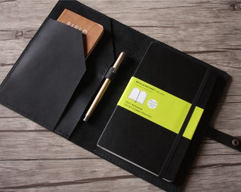 Custom Leather Journal Cover: Refillable Cooposition Moleskine Notebook Case, A5 A6 B5