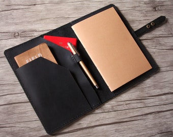LeatherComposition Notebook Cover Personalized A4 B5 A5: Refillable Journal Case