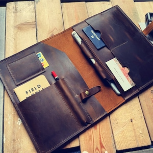 Personalized Leather Laptop Sleeve: Macbook Pro Case, Custom Portfolio Cover