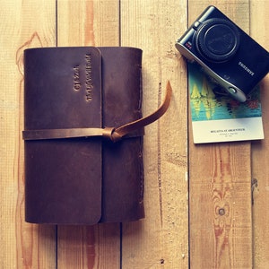 Brown Leather Journal Personalized Leather Bound Notebook, Lined Blank Large Sketchbook, A5 Writing Journal for Men, Scrapbook for Women