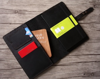 Personalized Leather Journal Cover: Refillable Moleskine Composition