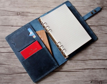 Personalized Leather A5 Planner Binder: Refillable Weekly Monthly Daily Wedding Meal Plan