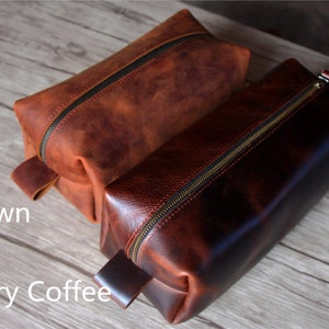 Personalized Leather Dopp Kit: Monogrammed Travel Toiletry Bag