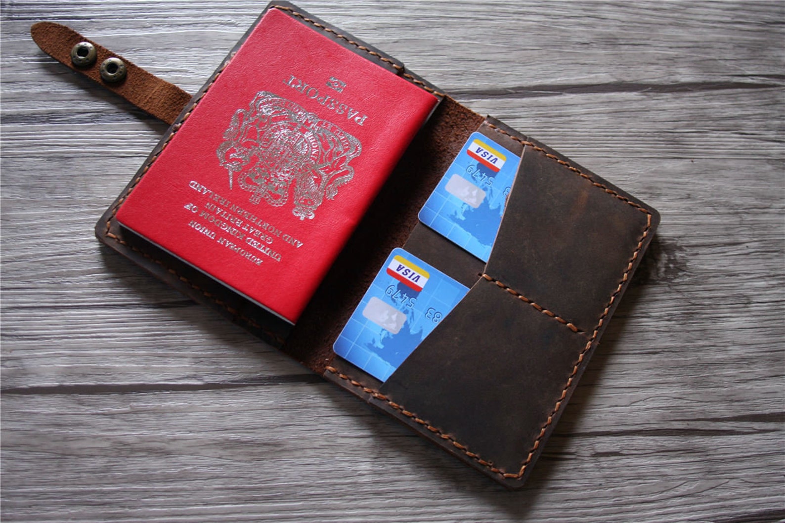 Leather Passport Wallet Personalized Passport Cover Holder Etsy