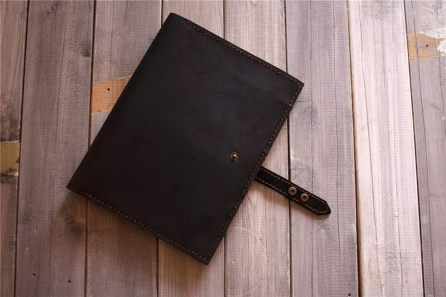 Portefeuille voyage cuir, porte documents noir, étui passeport