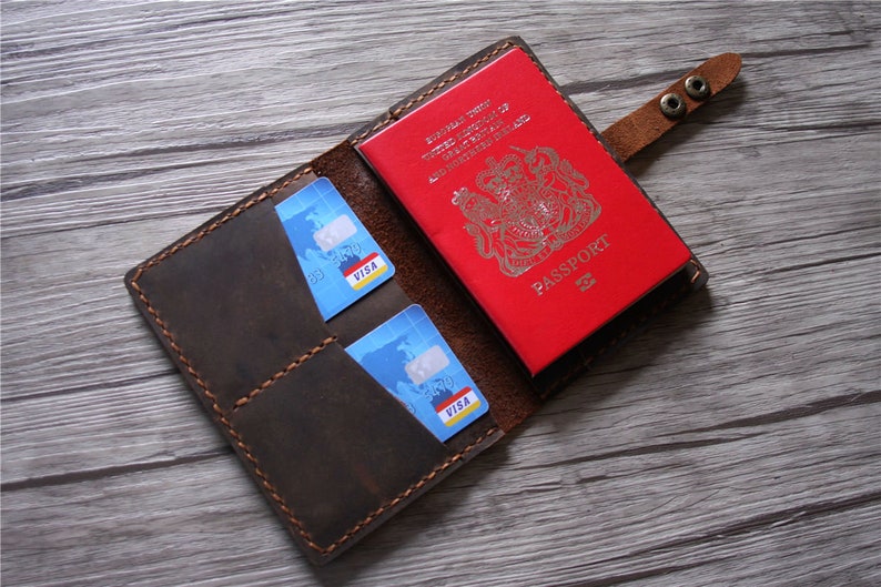 Leather Passport Wallet Personalized Passport Cover Holder Etsy