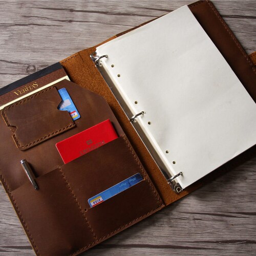 Personalized A5 / A6 Leather Refillable Planner Binder 6 Ring Etsy