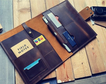 Personalized Leather Surface Laptop Portfolio: Handmade Sleeve Case