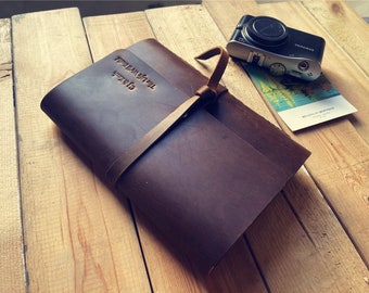 Leather Photo Album Guest Book: Baby Wedding Travel Pet Scrapbook Memory Book (8x10)