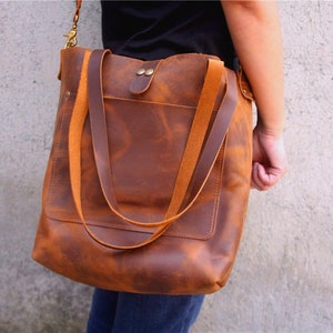 Brown Leather Tote Bag, Mens Leather Laptop Messenger Bags, Womens Crossbody Bag, Shopping Bag , Leather Bags Zipper, Macbook Bag