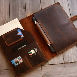Personalized A4 Leather Folder, Travel Organizer, Leather Portfolio, Document Holder for Women, Leather Folio for Men, A4 Pouch Travel Case